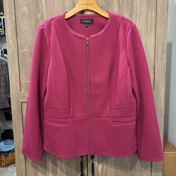 Talbots Blazer Jacket 12 Zip Front Lined - Picture 1 of 9